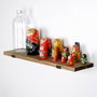 Hanah Home Estantería Decorativa de Pared de Madera Negro y Nogal